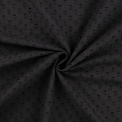 Tissu Plumetis Coton uni josh Noir - Par 10 cm
