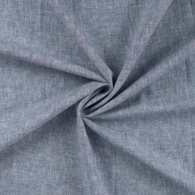Tissu Lin Coton uni Bleu marine chiné - Par 10 cm