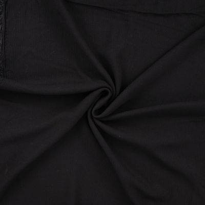 Tissu Crépon de Viscose uni Noir - Par 10 cm