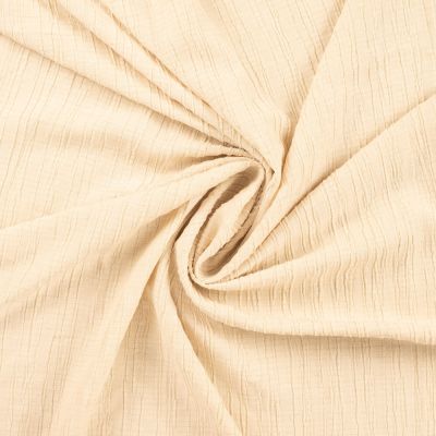 Tissu Crépon Lin Viscose uni Crème - Par 10 cm