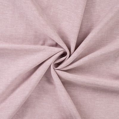 Tissu Lin Coton uni Rose chiné - Par 10 cm
