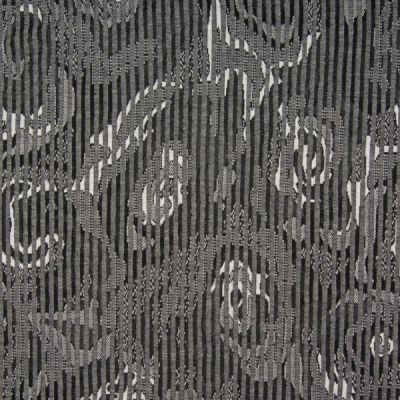Tissu Jersey Jacquard  Formes abstraites sur fond Gris anthracite - Par 10 cm