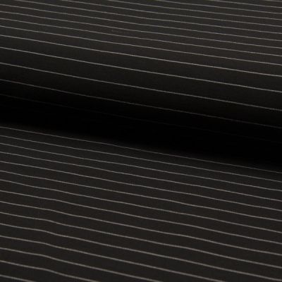 Tissu Bengaline  Rayures noires sur fond Noir - Par 10 cm