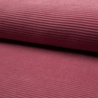 Tissu Jersey Côtelé Aspect Velours Vieux rose - Par 10 cm