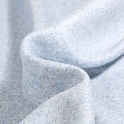 Tissu Maille envers polaire Bleu ciel chiné - Par 10 cm