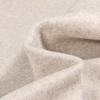 Tissu Maille envers polaire Beige chiné - Par 10 cm