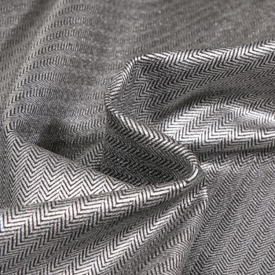 Tissu Jersey Milano Chevrons métallisés argent sur fond Noir - Par 10 cm