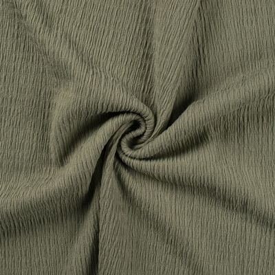 Tissu Jersey Smock uni Vert kaki clair - Par 10 cm