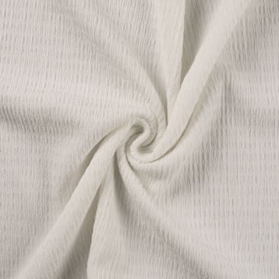 Tissu Jersey Smock uni Blanc cassé - Par 10 cm