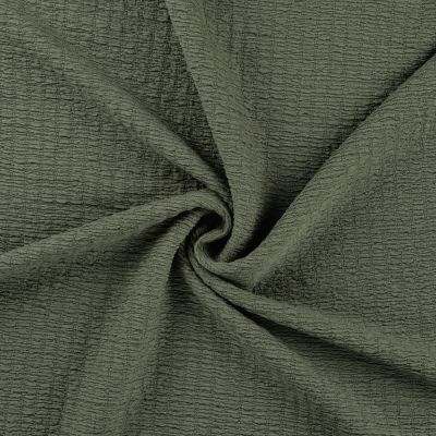 Tissu Jersey Smock uni Vert kaki - Par 10 cm