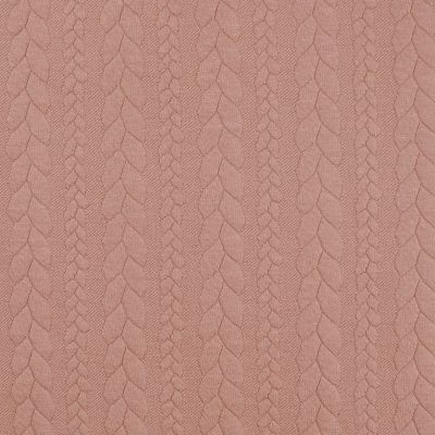 Tissu Sweat effet Maille tressée Rose nude - Par 10 cm