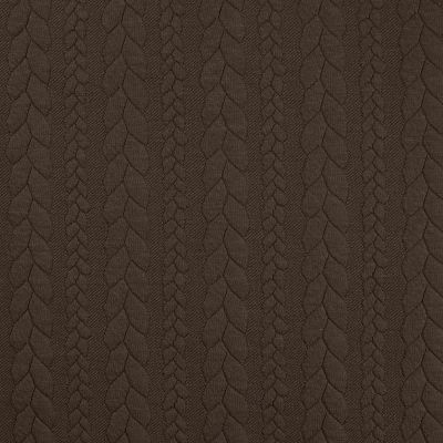 Tissu Sweat effet Maille tressée Marron chocolat - Par 10 cm