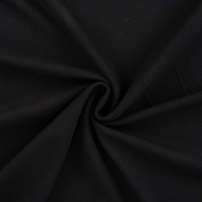 Coupon Tissu Jersey Piqué de coton spécial Polo uni Noir - Coupon de 30 cm