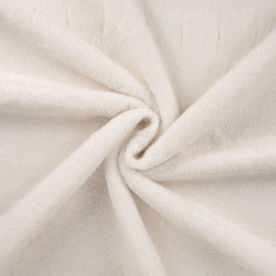 Tissu Fausse fourrure long poils lurex Blanc cassé - Par 10 cm