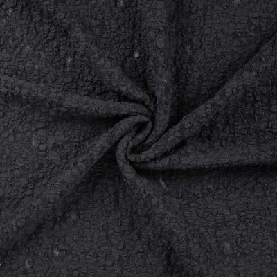 Tissu Dentelle gaufrée uni Noir - Par 10 cm