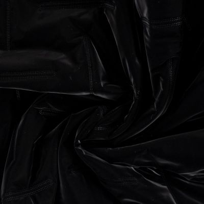 Tissu Doudoune matelassé Mila déperlant  uni Noir - Par 10 cm