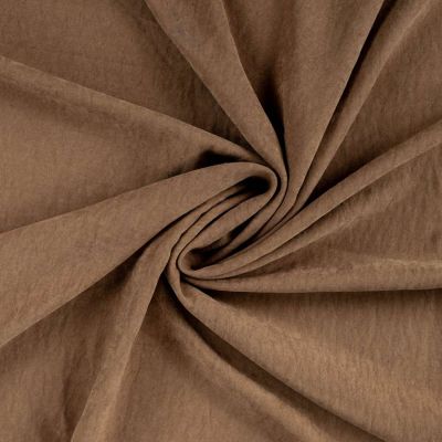 Tissu Suédine Melody  aspect peau de pêche envers satiné uni Noisette - Par 10 cm