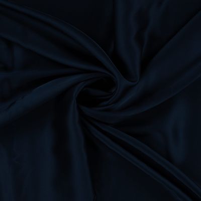 Tissu Viscose Olivia touché Satin uni  Bleu marine - Par 10 cm