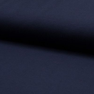 Coupon Tissu Jersey Piqué de coton spécial Polo Bleu marine - Coupon de 20 cm