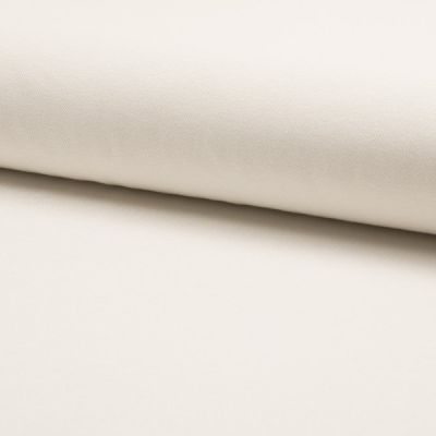Coupon Tissu Jersey Piqué de coton spécial Polo Blanc cassé - Coupon de 20 cm