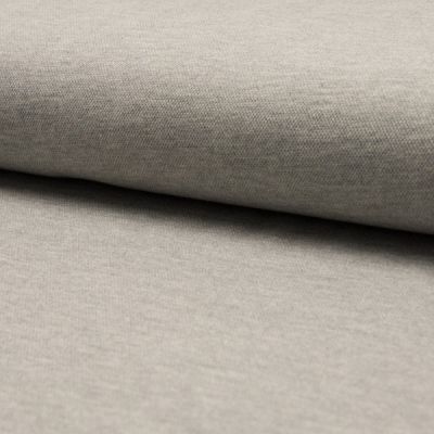 Coupon Tissu Jersey Piqué de coton spécial Polo Gris clair chiné - Coupon de 20 cm