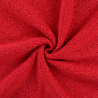 Tissu Jersey Velours éponge envers polaire uni Rouge - Par 10 cm