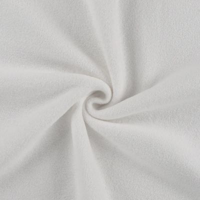 Tissu Jersey Velours éponge envers polaire uni Blanc - Par 10 cm