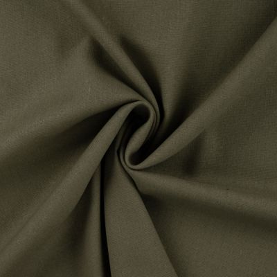 Tissu Viscose Lin Jimmy uni Vert kaki - Par 10 cm