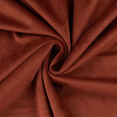 Tissu Velours ras d&#039;habillement uni Brique - Par 10 cm