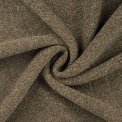 Tissu Laine bouillie uni Vert kaki foncé - Par 10 cm