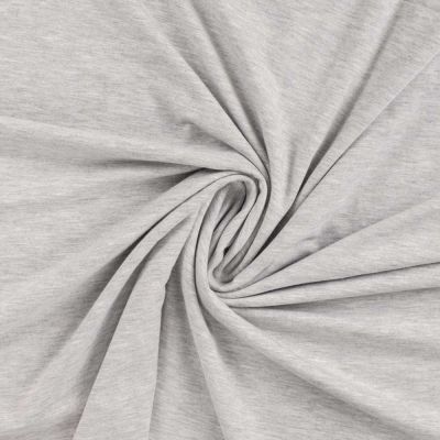 Tissu Jersey Viscose uni Lia Gris clair chiné - Par 10 cm