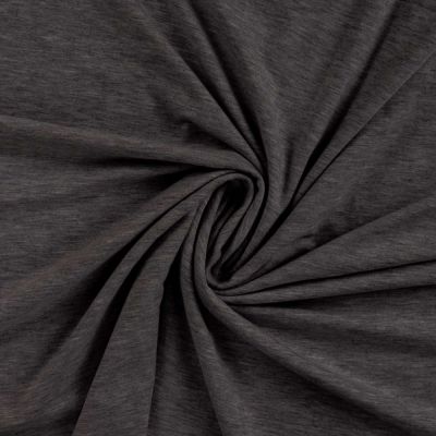 Tissu Jersey Viscose uni Lia Gris anthracite chiné - Par 10 cm