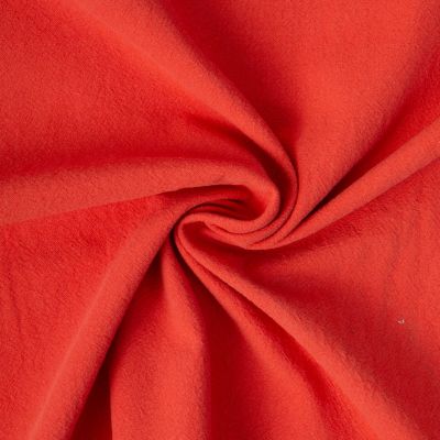 Tissu Coton Lavé aspect Lin uni Rouge - Par 10 cm