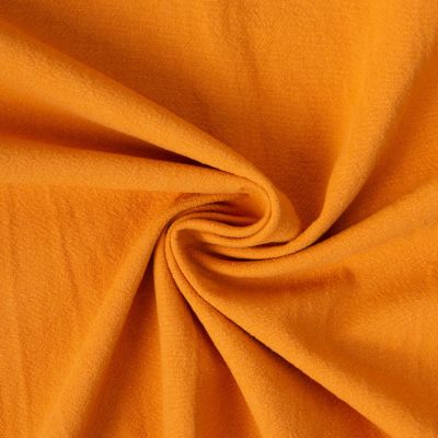 Tissu Coton Lavé aspect Lin uni Orange - Par 10 cm