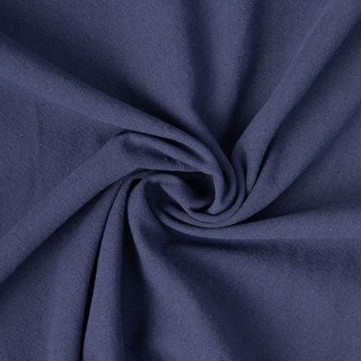Tissu Coton Lavé aspect Lin uni Bleu marine - Par 10 cm