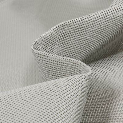 Coupon Toile Transat grille extérieure textilène unie Gris pierre - Coupon de 50 cm