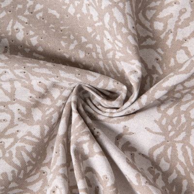 Tissu Toile de Coton Calédonie lin sur fond Naturel - Par 10 cm
