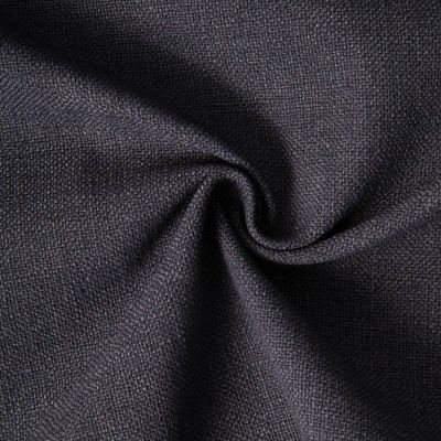 Tissu Toile Polycoton aspect Lin Alix uni Noir - Par 10 cm
