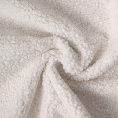 Tissu Bouclette uni Blanc - Par 10 cm