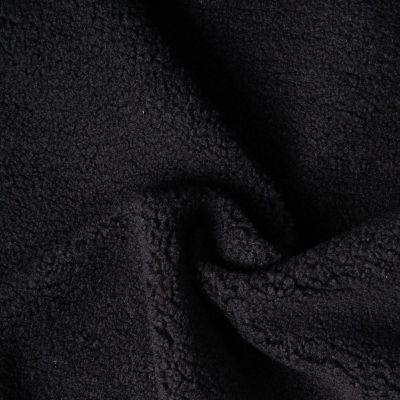 Tissu Bouclette uni Noir - Par 10 cm