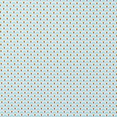 Tissu Coton Imprimé Arty Eventails Vert menthe - Par 10 cm