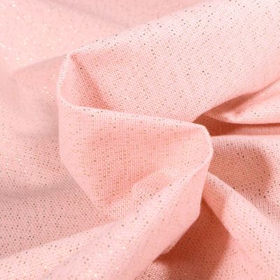  Tissu Toile de coton Enduit Lurex uni Cubex Rose bébé - Par 10 cm