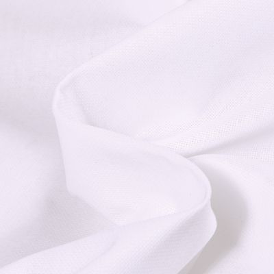 Tissu Toile Coton Lin enduit uni Blanc - Par 10 cm