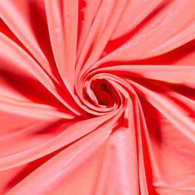 Tissu Lycra brillant uni Corail - Par 10 cm