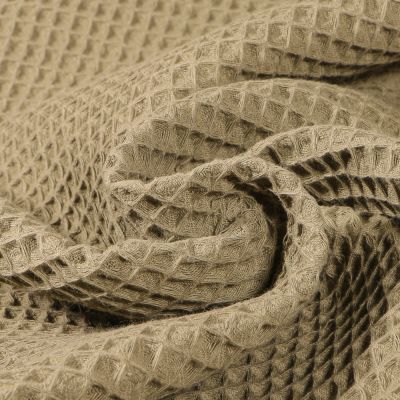 Tissu Nid d&#039;abeille uni Vert kaki clair - Par 10 cm