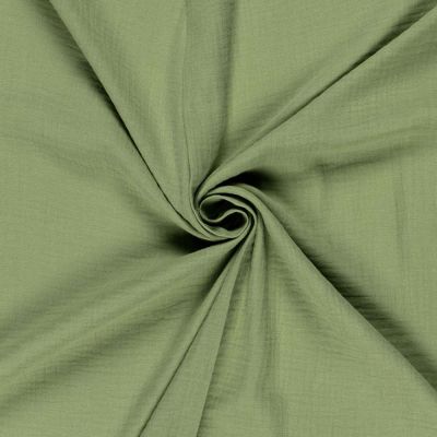 Tissu Double gaze uni Opus sur fond Vert anis - Par 10 cm