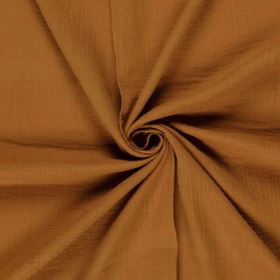 Tissu Double gaze de Coton uni Caramel - Par 10 cm