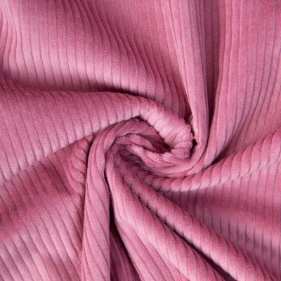 Tissu Velours côtelé uni Vieux rose - Par 10 cm