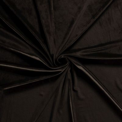 Tissu Velours d&#039;ameublement extensible Alcéa uni Marron foncé - Par 10 cm