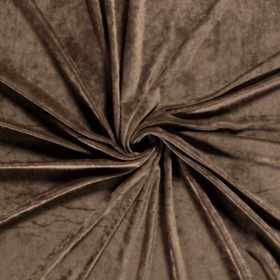 Tissu Velours d&#039;ameublement extensible Alcéa uni Marron - Par 10 cm